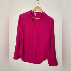Express the Portofino shirt bright pink button down shirt long sleeve XS